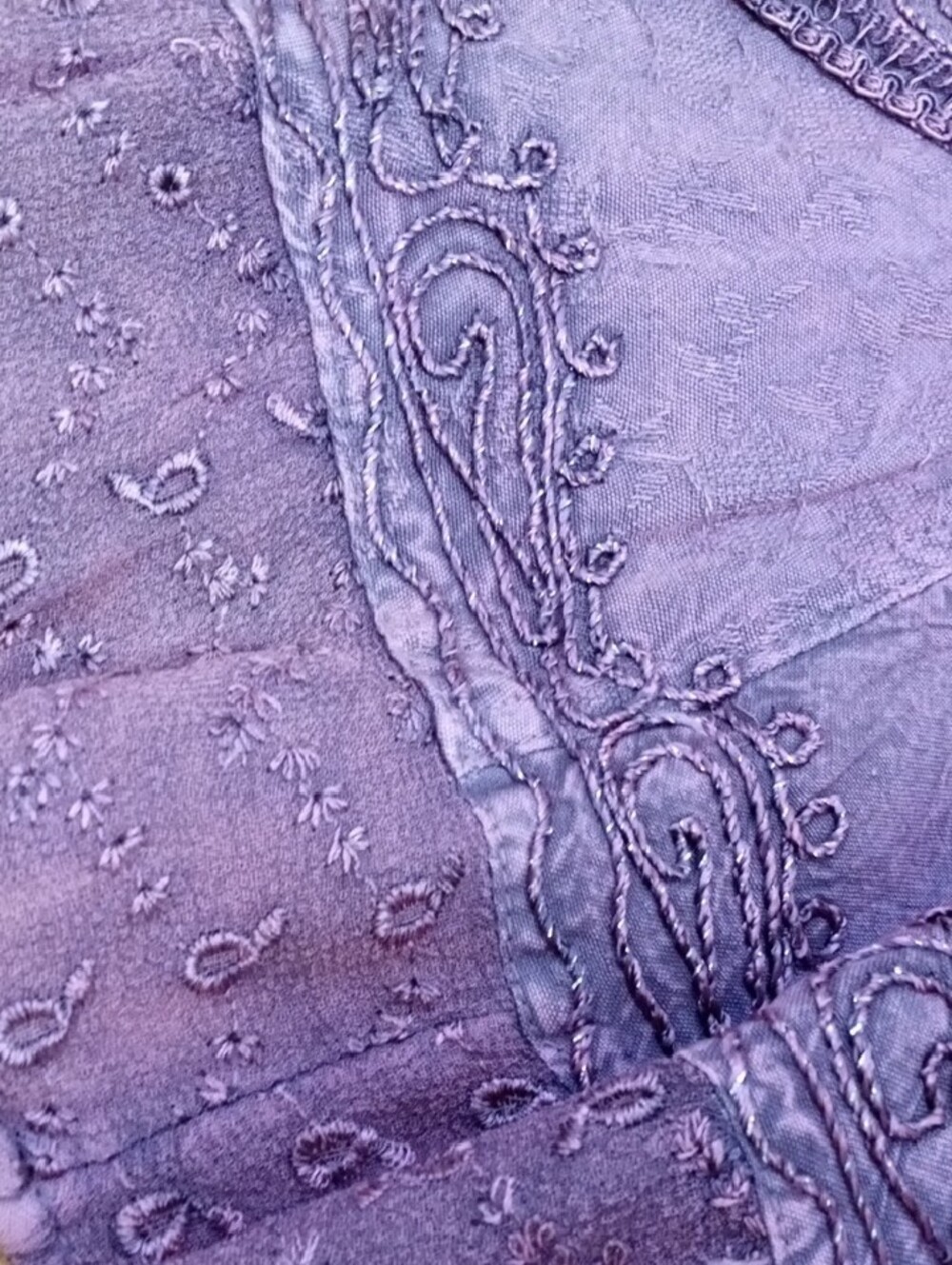 Sakkas Lavender-Purple Sundress w/Embroidery Detailing. Size S/M - Picture 8 of 14